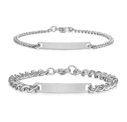 Matching Engraved Bracelet Set For Couples