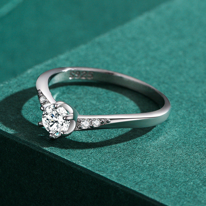 Premium S925 Sterling Silver Promise Ring - Solitaire