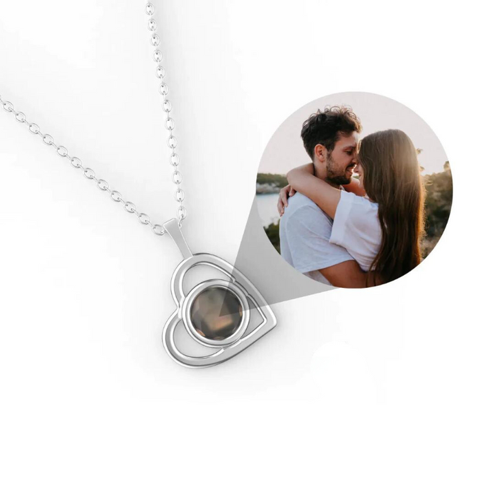 Personalized Photo Projection Heart Necklace