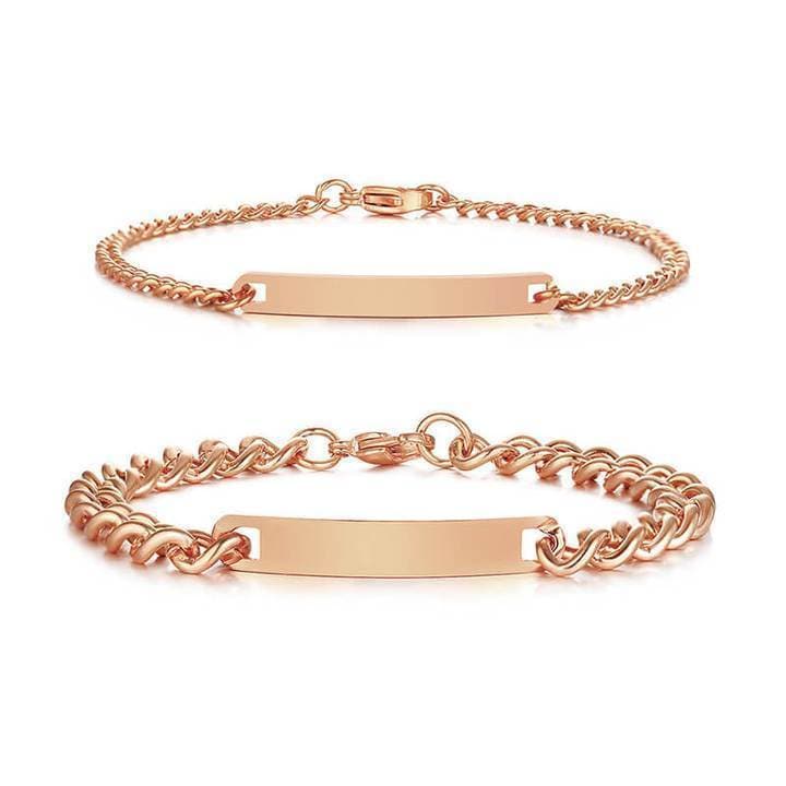 Matching Engraved Bracelet Set For Couples